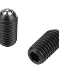 Pro-Grade M6 Carbon Steel Ball Nose Spring Plungers Hex Socket Locking Pins two black steel plungers with spherical tips
