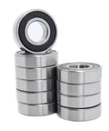 6900RS Deep Groove Ball Bearing 10 Pack Double Rubber Sealed 10X22X6MM Premium Chrome Steel displayed in stacked arrangement.