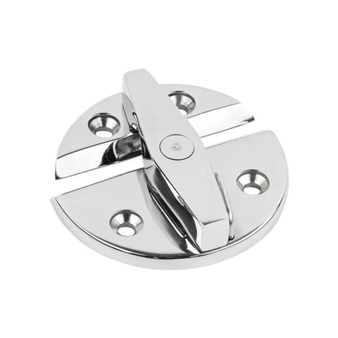Hardcore Round Marine Door Catch Latch 180 Degree Stainless Steel Boat Cabinet Hardware with shiny finish and secure latch design.