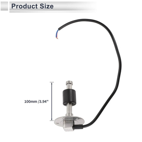 Top Shelf Marine Fuel Sender And Gauge Kit Featuring A Heavy Duty 100Mm Metal Housing 240 To 33 Ohm Range Plug And Play Easy Mount Kit For Watercraft Tanks - 100mm sender unit with wiring.