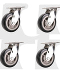 Hella Tough Heavy Duty 304 Stainless Steel Casters designed for flat carts, featuring sealed bearings and a smooth roll.