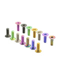 Pro Level M3 Gr5 Titanium Alloy Flat Countersunk Hex Socket Set Screws Coated In Durable Rainbow Finish, assorted sizes.