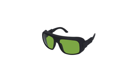 Pro Grade Laser Safety Goggles For Medical Spas And Hair Removal With Rock Solid OD6 OD7 Shield Against 808 980 1064Nm Diode Lasers CE EN207 Certified Lightweight unisex design in black with green lenses