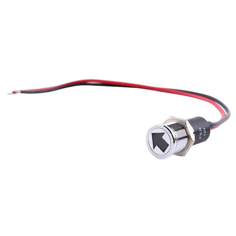12V LED Dash Panel Indicator Light 14mm Universal for Cars, Bikes, Boats with Pre-Wired 20cm Lead for Turn Signal Install