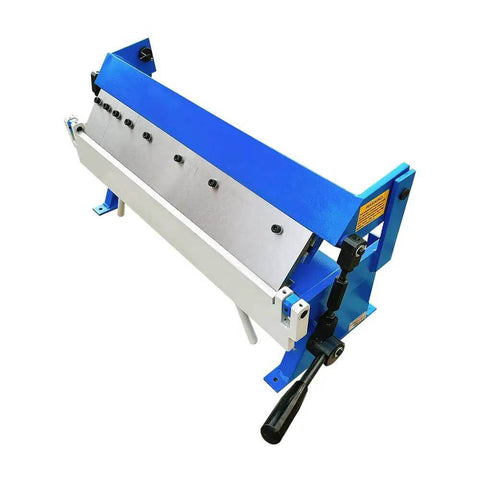 24 Inch Pan And Box Brake For Metalworking Bends Up To 20 Gauge Mild Steel 1 Millimeter With Removable Fingers, blue tool