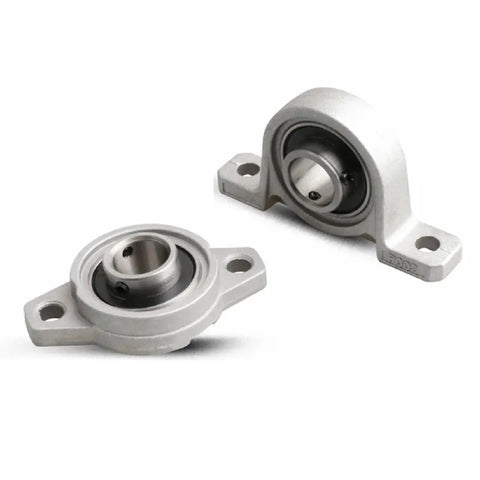 Built Tough Zinc Alloy Pillow Block Ball Bearing Support With Deep Groove Design And Precision Machined Housing, front and side view