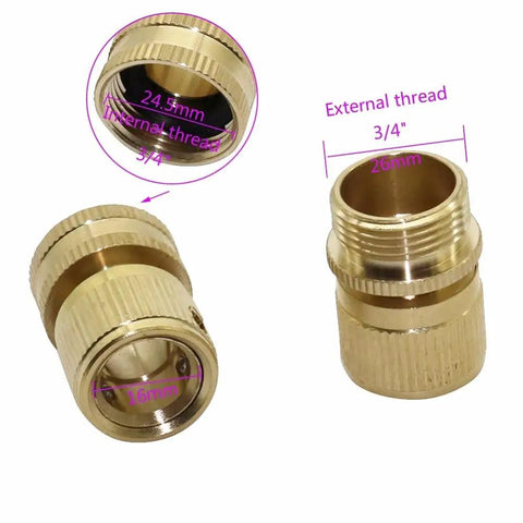 Hose Connector Adapter Kit With Copper Quick Connects For Three Quarter Inch Internal And External Threads Garden Irrigation And Car Wash Pipe Fittings 10 Pack brass 3/4 inch quick connect adapters, internal and external thread
