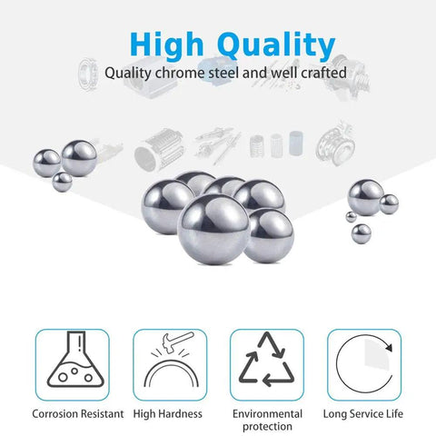 Top Shelf 12 Pack One Inch Chrome Steel Bearing Balls Heavy Duty Precision Sphere Parts displayed with high quality attributes.