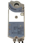 Heavy Duty Rotary Air Damper Actuator Featuring Hella Smooth Three Position Valve Control And Badass 35 Nm Torque Output top view with adjusting knob.