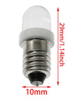 10 Pack 6V E10 Mini Led Bulbs Featuring E10 Wedge Base, 29mm tall, with clear dome, ideal for DIY circuit testing and vintage upgrades.