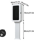 Rock Solid Wall Mounted Charger Cover With Tamper Proof Lock And Integrated Cable Holder For Indoor Outdoor Installations Rugged Steel Box side view with dimensions.