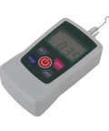 Grab And Go Digital Push Pull Force Meter With Spot On Accuracy Testing Up To Twenty Newtons shown with digital display and buttons.