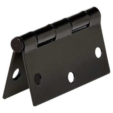 Interior Door Hinges Square 3.5 Inch Matte Black Pack Of 12 With 72 Mounting Screws Durable Steel Construction