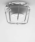 Fire Sprinkler Head Guard Protective Cover Cage Ceiling Impact Resistant Shield installed on a ceiling.