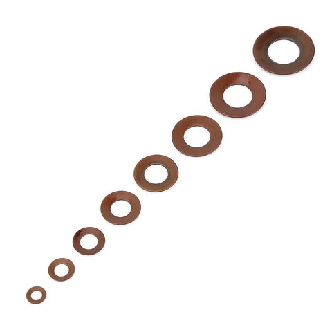 Heavy Duty Belleville Disc Washer With Variable Stiffness For Beefed Up Compact Shock Absorption In Clutches Safety Valves And Precision Machinery Ideal For Industrial Equipment And Automotive Systems, brown steel washers set