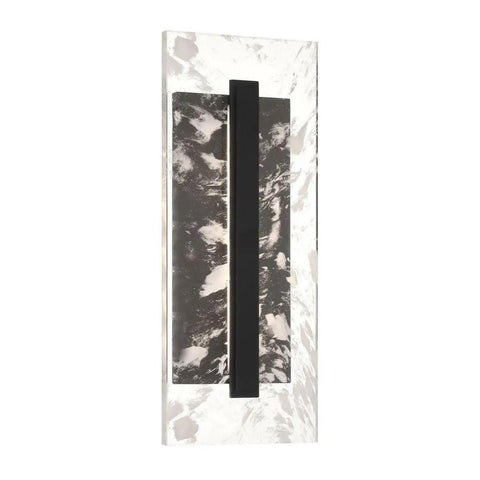 Temecula Outdoor Wall Lantern 25W LED Light One Crystal Shade Sand Coal Finish, sleek design, mounted on wall.
