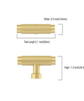 Premium 10 Pack Brushed Gold Knurled Cabinet Knobs, 2.1in x 1.3in, sturdy hardware upgrade for kitchen drawers.