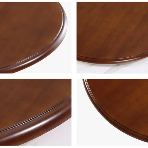 Premium Solid Wood 24 Inch Round Lazy Susan Rotating Serving Tray For Dining Table Kitchen Hosting Essentials Brown Finish close-up details