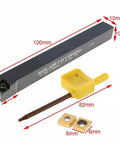 Heavy Duty Pro Grade Carbide Inserts Ten Pack And SCLCR1010H06 Lathe Tool Holder Set for CNC Turning with wrench shown