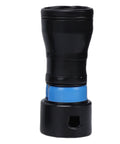 Get The Dust Out With These Five Pack Vacuum Hose Adapters And Quick Connectors, 2.3" black adapter with blue ring and rotating joint.