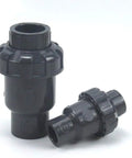 Heavy Duty Upvc Check Valve With Slick Spherical Seal And Knockout One Way Flow Control Ideal For Vertical Plumbing Installations That Crush Acid Exposure And Block Backflow Dead - two sizes visible