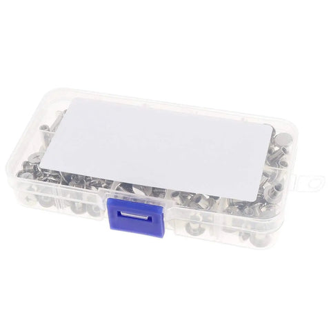 Heavy Duty Chicago Screws Assortment Kit With 304 Stainless Steel Binding Posts and Book Fasteners in clear storage case.