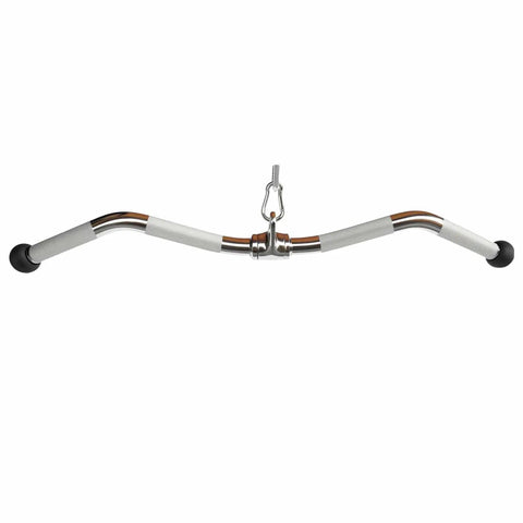Front view of Revolving Barbell Cable Attachment For Cable Machines With Rubber Handle Grips Lat Pulldown Bar Attachments Tricep Press Down And Straight Curl Pulldown Bar For Versatile Home Gym Workouts