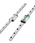 Premium Quality MGN12 Linear Guide Rail System 300Mm With Heavy Duty Bearing Steel Carriages visible from top angle, showcasing smooth sliding surface.