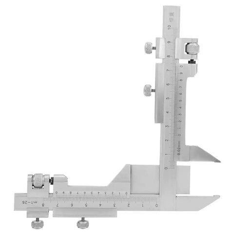 Heavy Duty Stainless Steel Vernier Caliper Built To Crush Tough Precision Jobs Measures Gear Tooth Thickness Exactly dual slide scales shown.