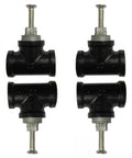 Set of 4 Industrial Water Pipe Cabinet Knobs Pulls, iron retro style, for wardrobes, dressers, cupboards, drawers, vintage easy install.