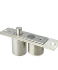 Heavy Hitter Smart Drop Bolt Deadbolt Electric Door Lock For Frameless Glass Doors beefy stainless steel strike plate close-up view.