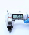 High Temperature 6202ZZ Deep Groove Ball Bearing 15x35x11mm being measured with calipers showing 12mm diameter.
