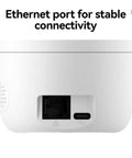 Close-up of the Ethernet port on the Solid Choice 5MP Indoor Security Camera WiFi Surveillance Setup for stable connectivity.
