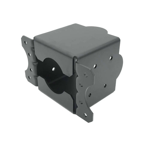 Beefy 6x6 Post Base 2 Pack For Deck And Fence Mounting, Extra Thick 8 Gauge Steel With Black Powder Coat, front view