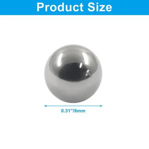 Premium 8Mm Hardened Bearing Steel Balls, Precision Ground Metal Rolling Components, 8mm steel ball size showing smooth surface.