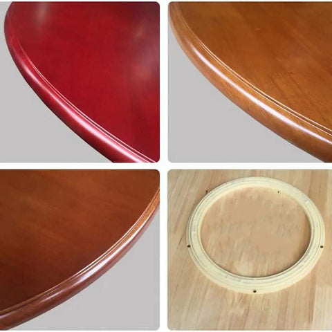 Close-up view of 40 Inch Solid Wood Lazy Susan Built With Killer Quality And Rolls Like Butter 360 Degree Rotation with rounded edges.