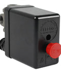 Tough As Nails Aftermarket Pressure Switch For Air Compressors 95 To 125 Psi with red control knob and four ports.