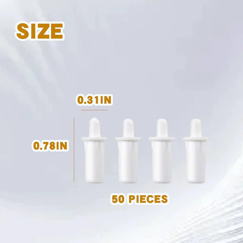 Quick Fit Spring Loaded Shutter Pins No Sweat Install Total Plantation Shutter Repair Kit 50 white clips, sizes 0.31in and 0.78in.