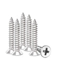 Tough As Nails Number 8 By 1 Inch 304 Stainless Steel Wood Screws 100 Piece Pack flat head screws with Phillips drive.