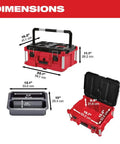 Heavy Duty Packout Tool Box For 22 Inch Modular Storage System With Organizer Tray, metal reinforced corners, and carry handle