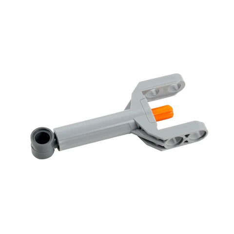 Linear actuator component from 24 In 1 Pneumatic And Hydraulic Actuator Kit with push rods and connectors, gray and orange design.