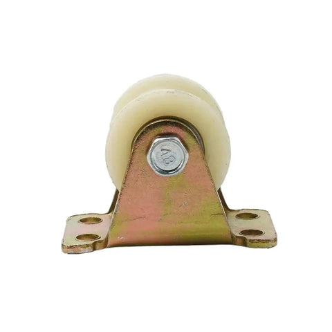 Heavy Duty Nylon V Groove Roller Pulley Track Wheel 30mm for bracket mounted on metal with a steel core for heavy loads.