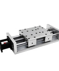 Heavy Duty Ball Screw Slide Table For Pro Shop Use 24V DC Motor Linear Actuator Aluminum housing showing shaft and plate design.