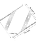 Sturdy Stainless Steel Triangular Shelf Bracket Right Angle Wall Mount for kitchen bathroom garage, size 15 x 10.5 x 1.9 cm