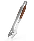Heavy Duty Rosewood Handle BBQ Grill Tongs Measuring 16.7 Inches Long, Premium Stainless Steel Grilling Tool For Outdoor Barbecues