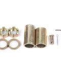 Rear Axle Complete Kit With Brake Assembly for DIY Go Kart and Mini Bike, shown disassembled with nuts and tools.