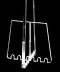 Close-up of lightweight acrylic bike stand components, part of Lightweight Portable Bicycle Stand For Parking And Display, Easy To Install Floor Bike Rack For Road, Mountain, And Folding Bikes, Perfect For Maintenance, Repairs, Photography, And On The Go.