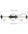 32 Inch Rear Axle Kit With Swingarm Frame Bracket And 4 Stud Wheel Hubs For 110cc To 200cc ATVs Go Karts Buggy Quad, measurement details