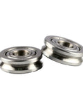 High Precision Miniature Deep Groove Ball Bearing With V Grooved Pulley Wheel For Smooth Zero Drag Guide Roller Movement featuring carbon steel design.