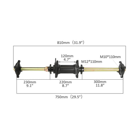 32 Inch Rear Axle Kit With 4 Stud Wheel Hubs For ATV Quad Buggy GY6 125cc 150cc Go Kart Heavy Duty Bolt On Ready To Install